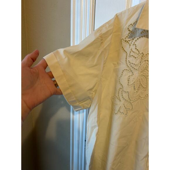 Future Collective XL Short Sleeve Cream Pullover Dress Shirt - Picture 5 of 7